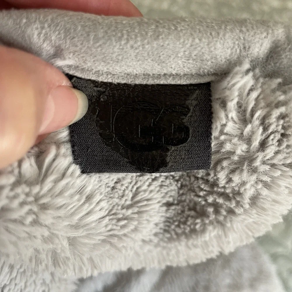 Ugg Avery Sherpa Lined Comforter 84x90 Full Queen Navy Plaid Flannel Gray Plush